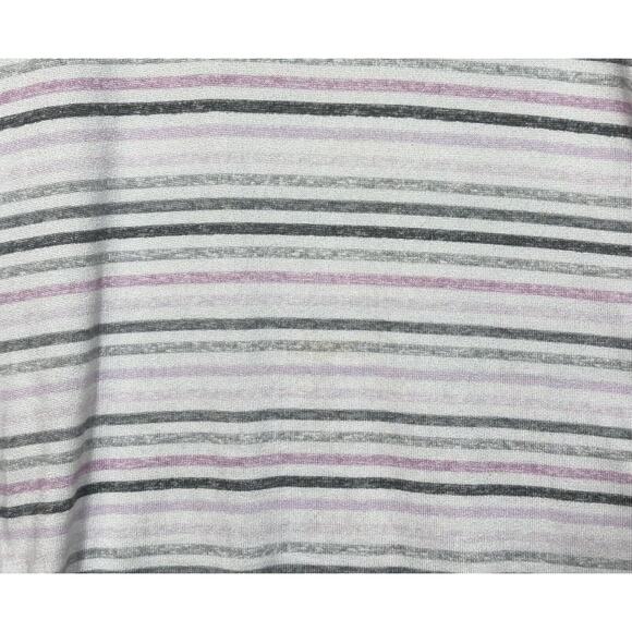Laura Ashley Super Soft Striped BE HAPPY Sleep Shirt Womens Size Large Pink Gray - Picture 6 of 6